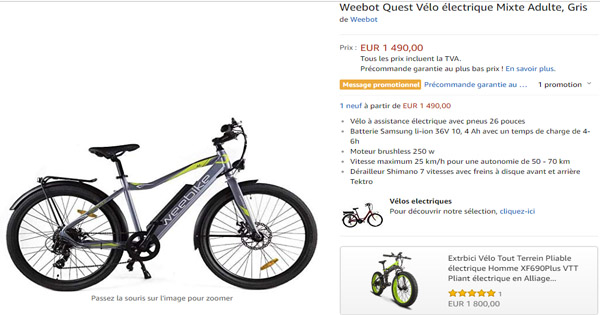 vélo électrique Weebike Le Quest